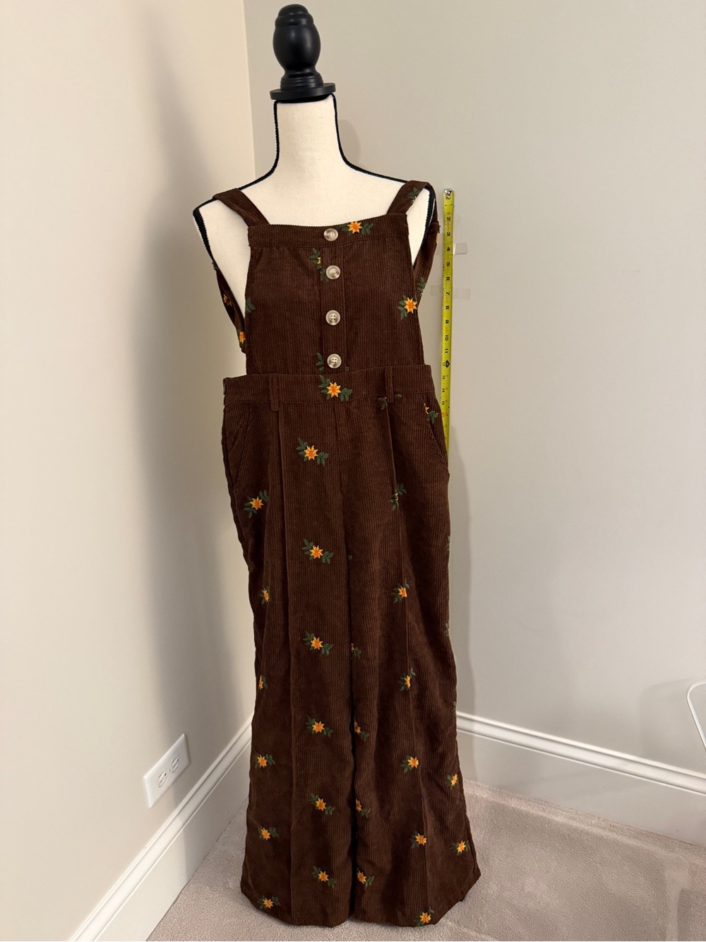 Cider ditsy corduroy overalls - Picture 2 of 10